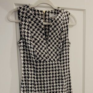 Calvin Klein Houndstooth Fitted Dress - Office Workwear